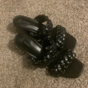 Black mules. Size 9. Never worn